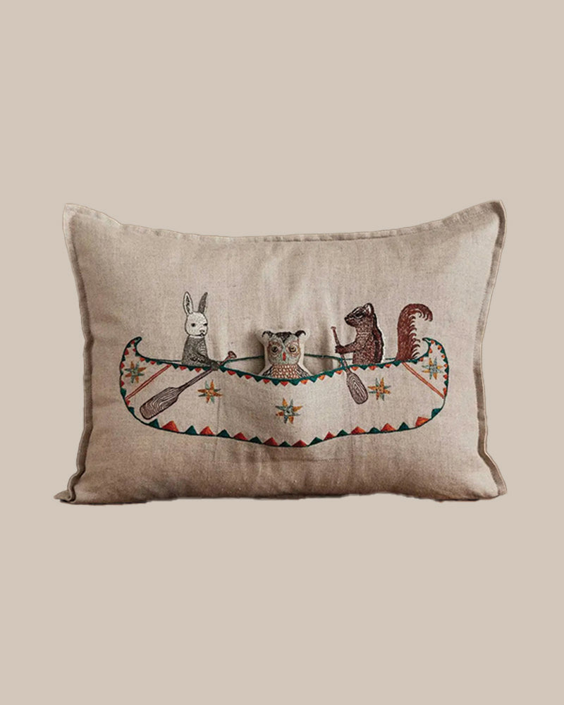 Wilderness Friends Canoe Pillow - Cover & Insert
