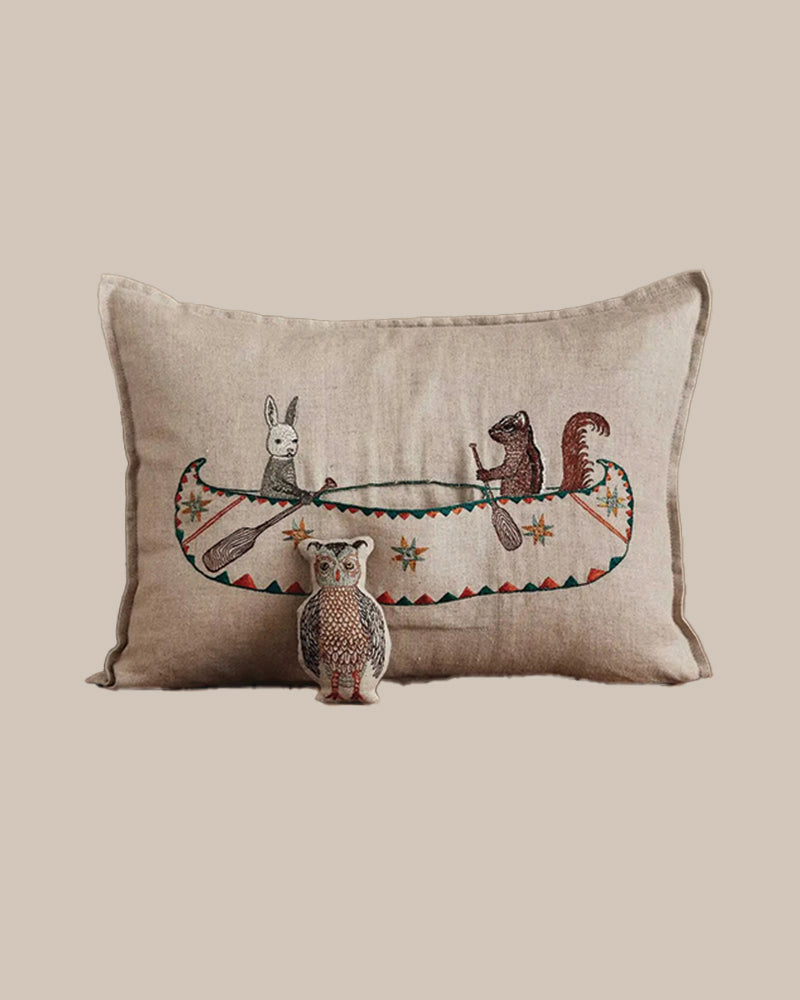Wilderness Friends Canoe Pillow - Cover & Insert